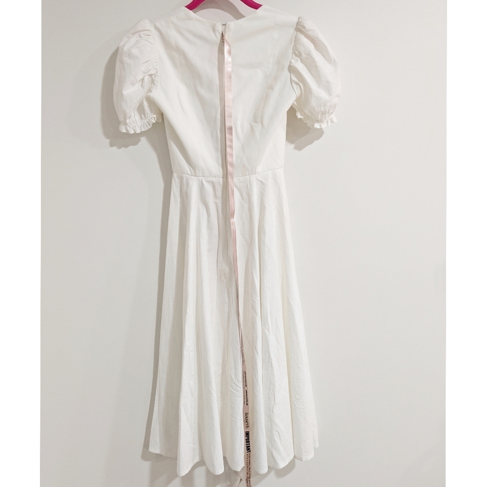 House Of CB London Ellery Linen Blend Puff SLeeve Midi Sundress - Picture 9 of 9